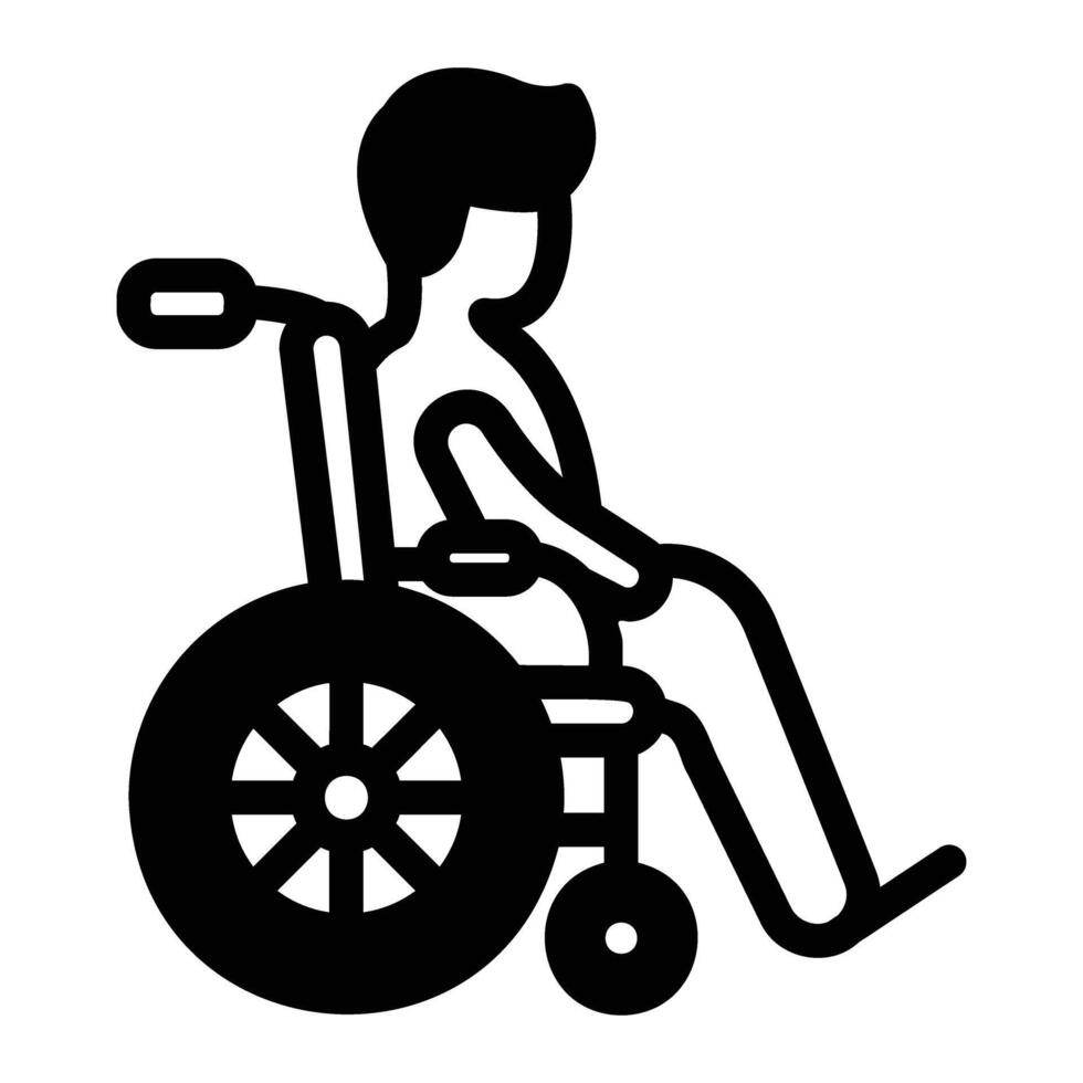 wheel chair Glyph Icon Background White vector