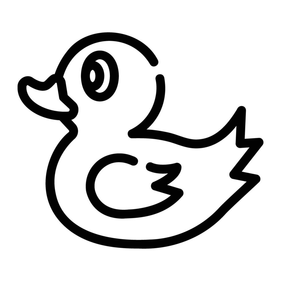 caucho Pato línea icono antecedentes blanco vector