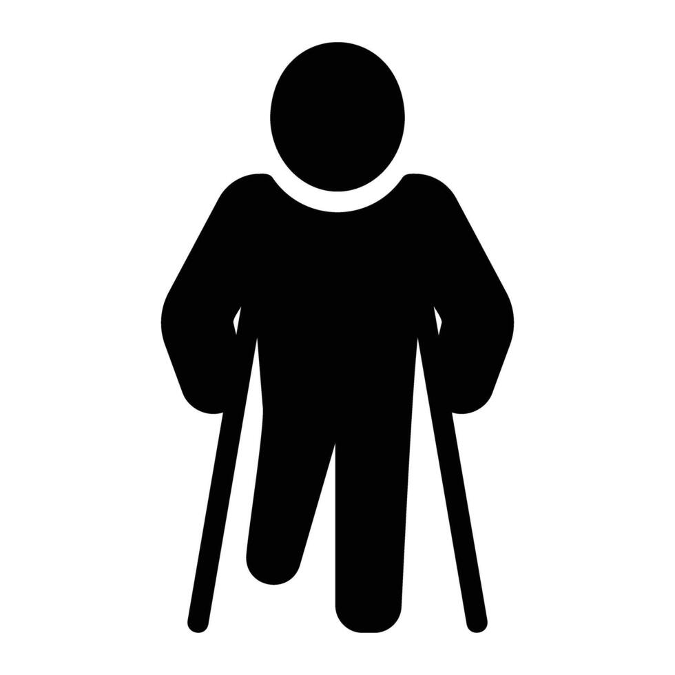 crutches Glyph Icon Background White vector