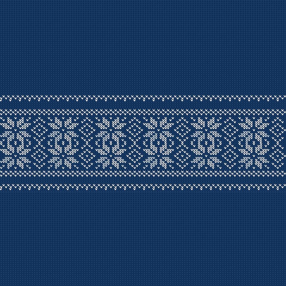 A Traditional Blue and white sweater pattern for Winter Sweater Fairisle Design, Winter Sweater Fairisle Design. Seamless Knitting Pattern vector