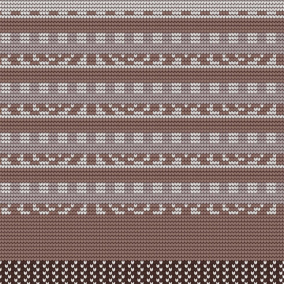 A seamless vintage sweater knit, repeat pattern background in brown and white color. Wallpaper, raster illustration in super High resolution vector