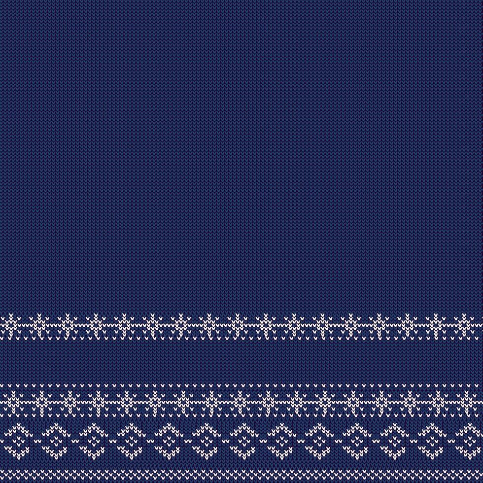 un tejido de punto de punto modelo para suéter. invierno sin costura fondo, un textura vector, un tradicional azul y blanco suéter textil vector