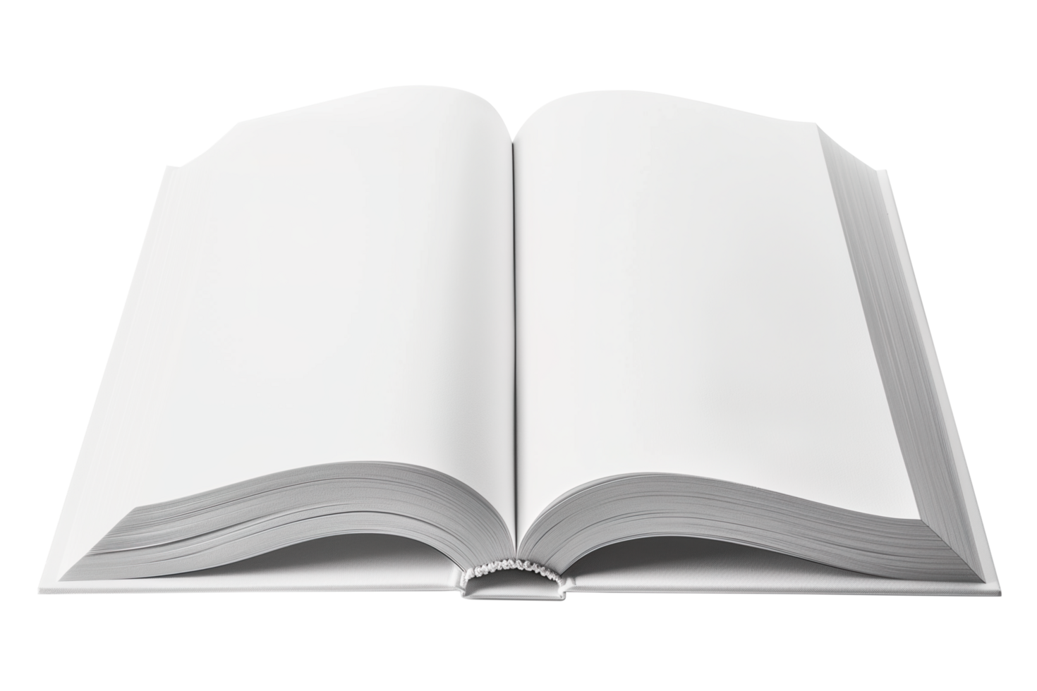 AI generated Open blank white book template png