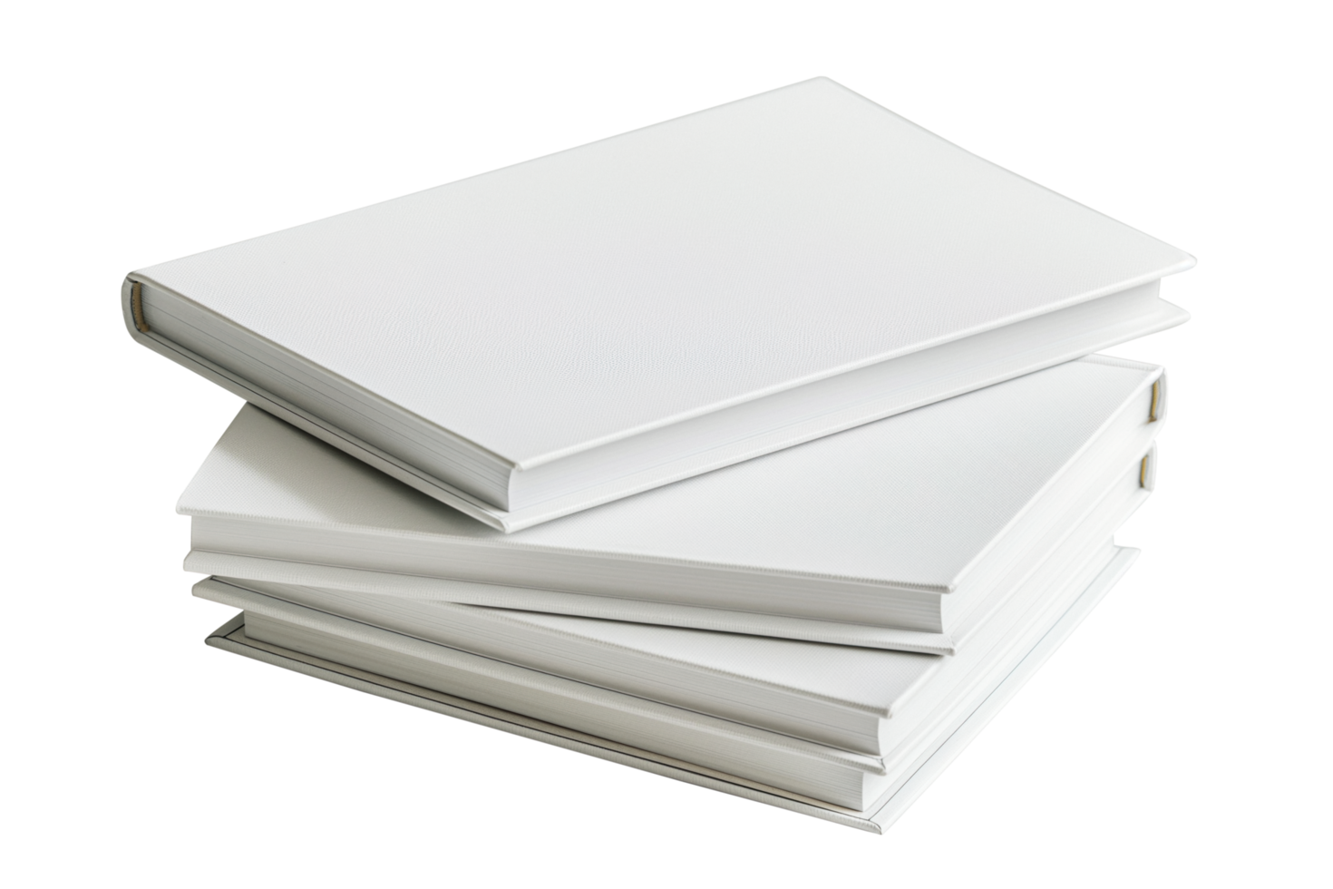 AI generated Stack of empty books with white cover png