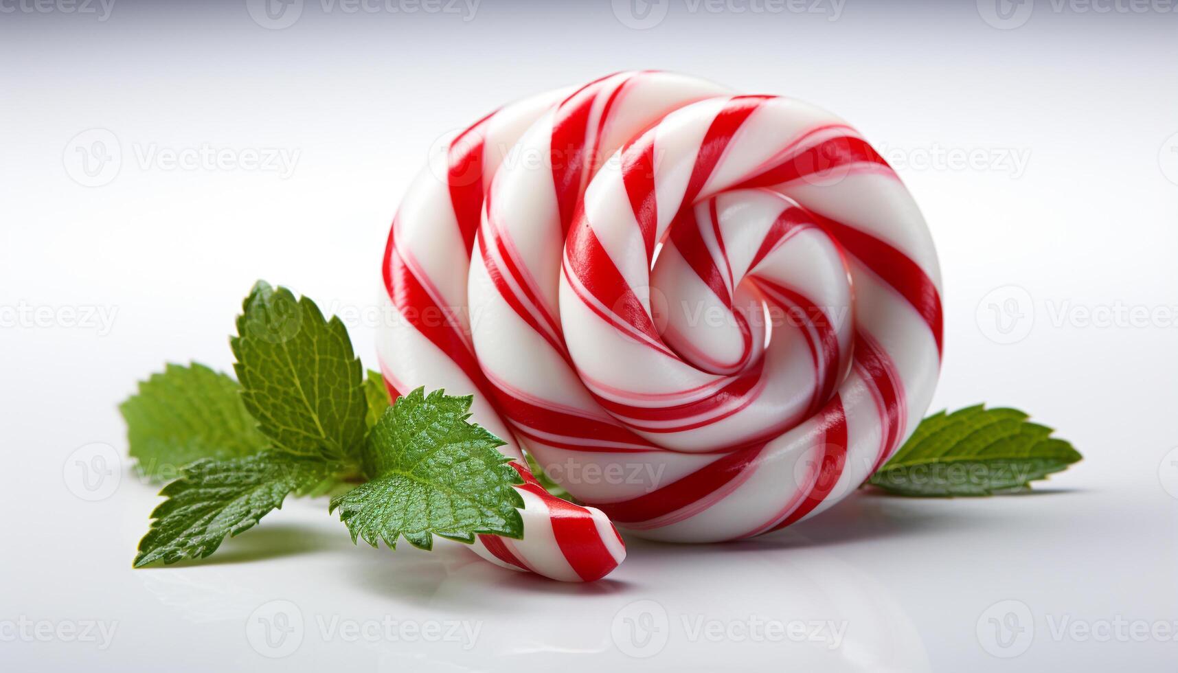 AI generated Fresh peppermint leaf, sweet candy, gourmet dessert, refreshing strawberry snack generated by AI photo