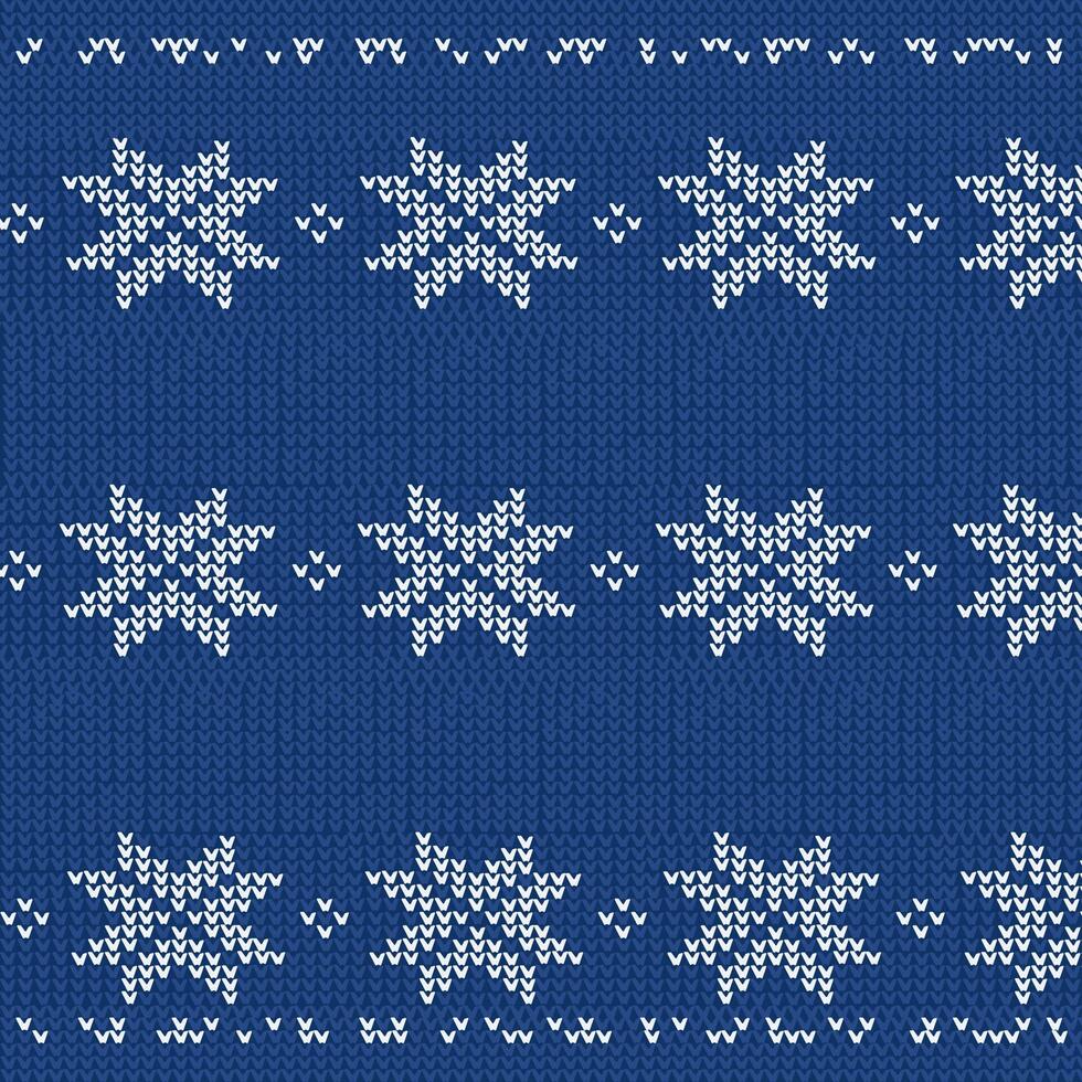suéter isla justa ropa blanco y azul textura estilo. festivo suéter diseño. sin costura de punto modelo vector