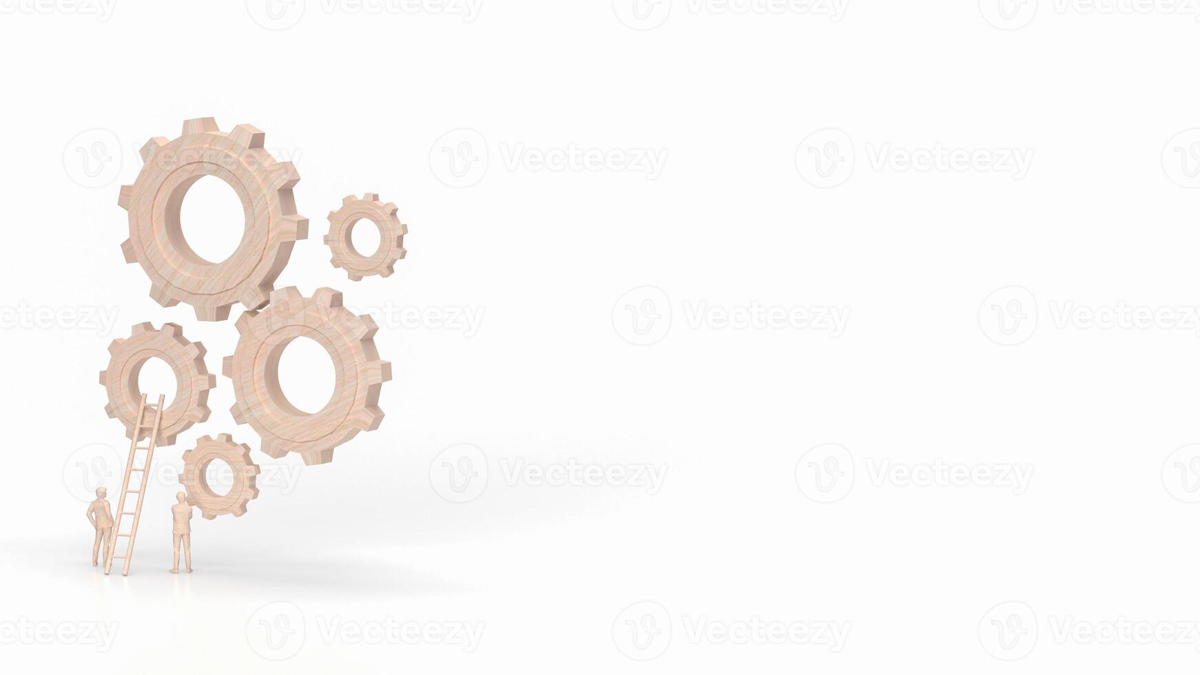 The Gear group and Man Figure for Business concept 3d rendering. photo