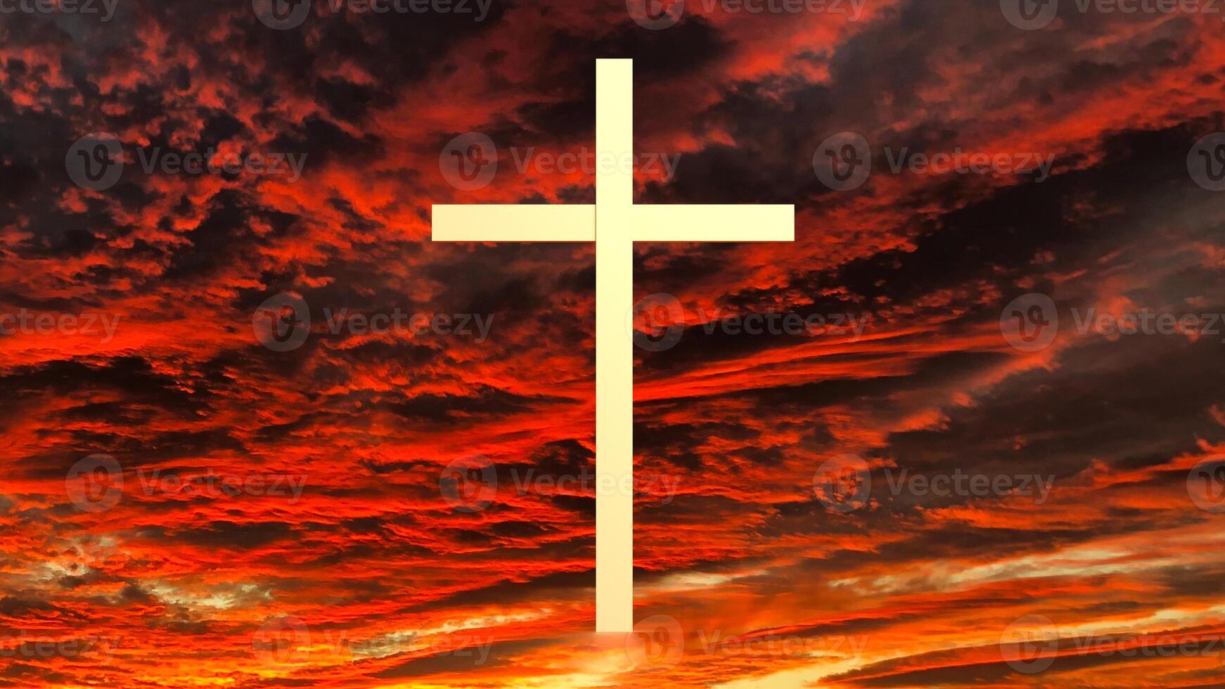 The Gold cross for religious concept 3d rendering photo