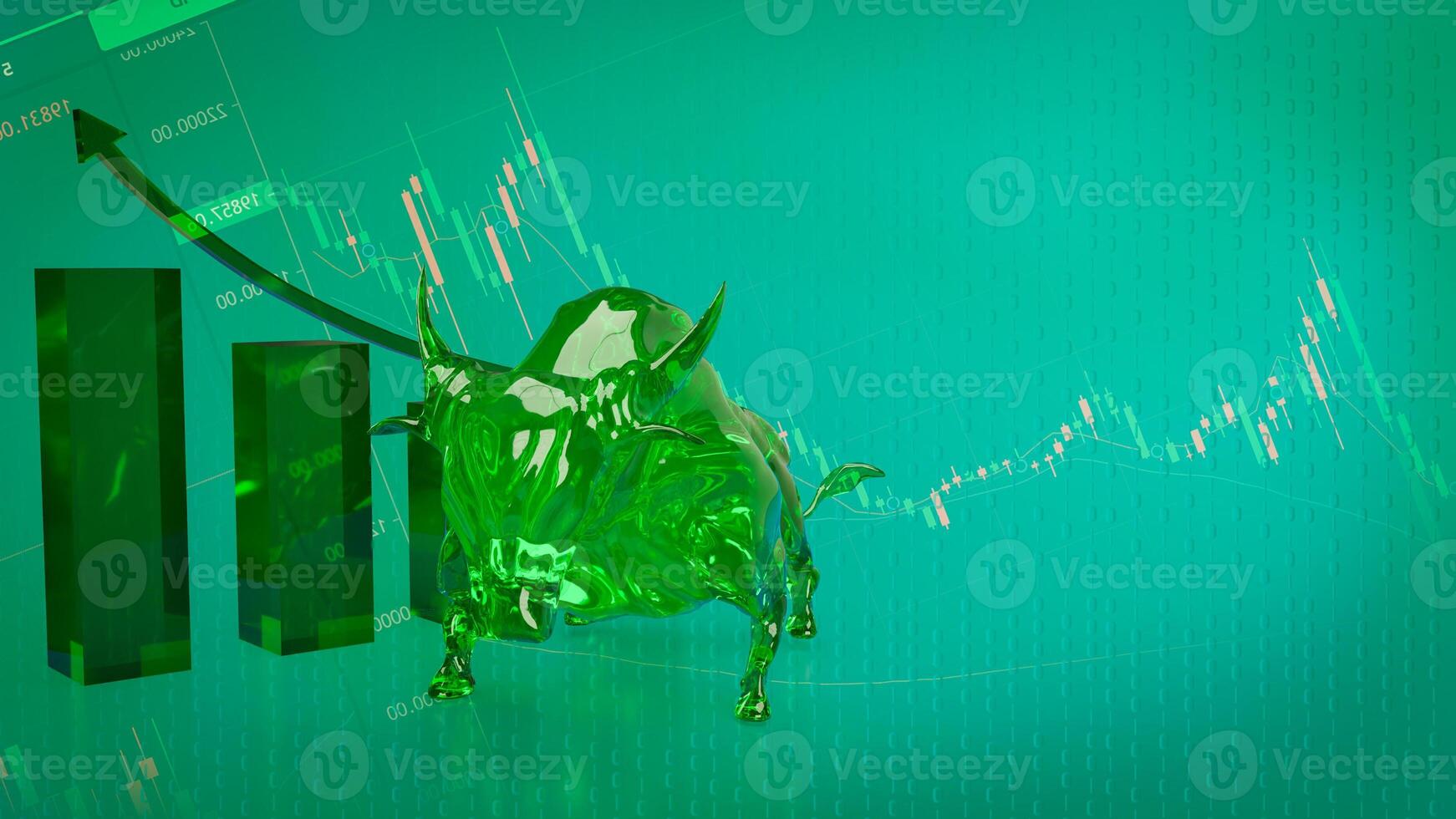 The Bull 3d figure for Business or positive sentiment often encourages buying. photo