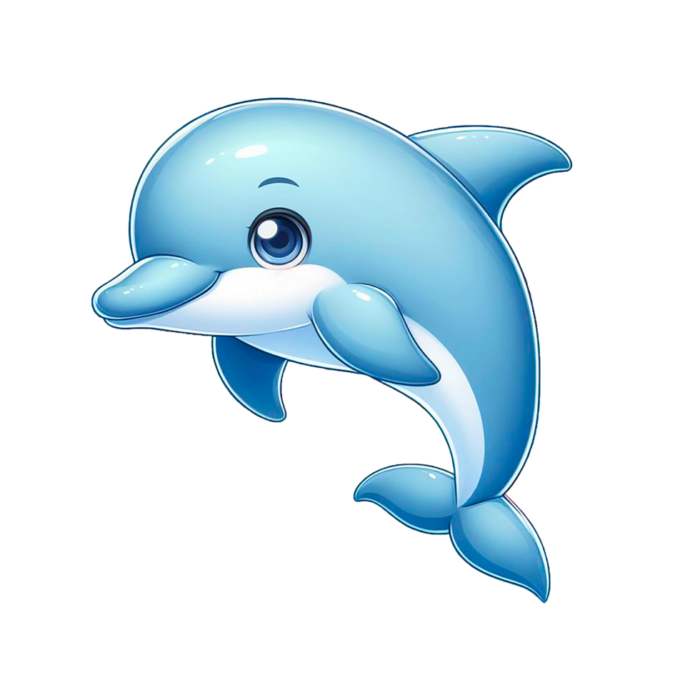 AI generated A cute dolphin jumping isolated on a transparent backdrop png