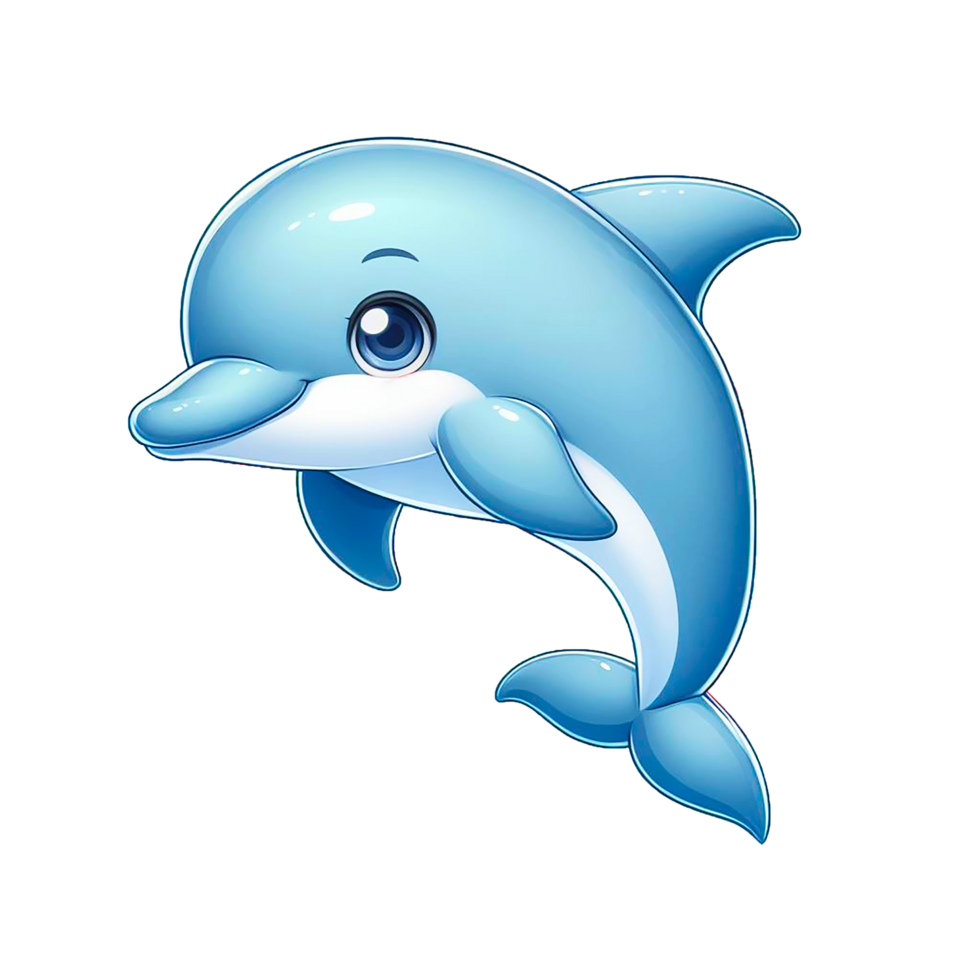 AI generated A cute dolphin jumping isolated on a transparent backdrop png