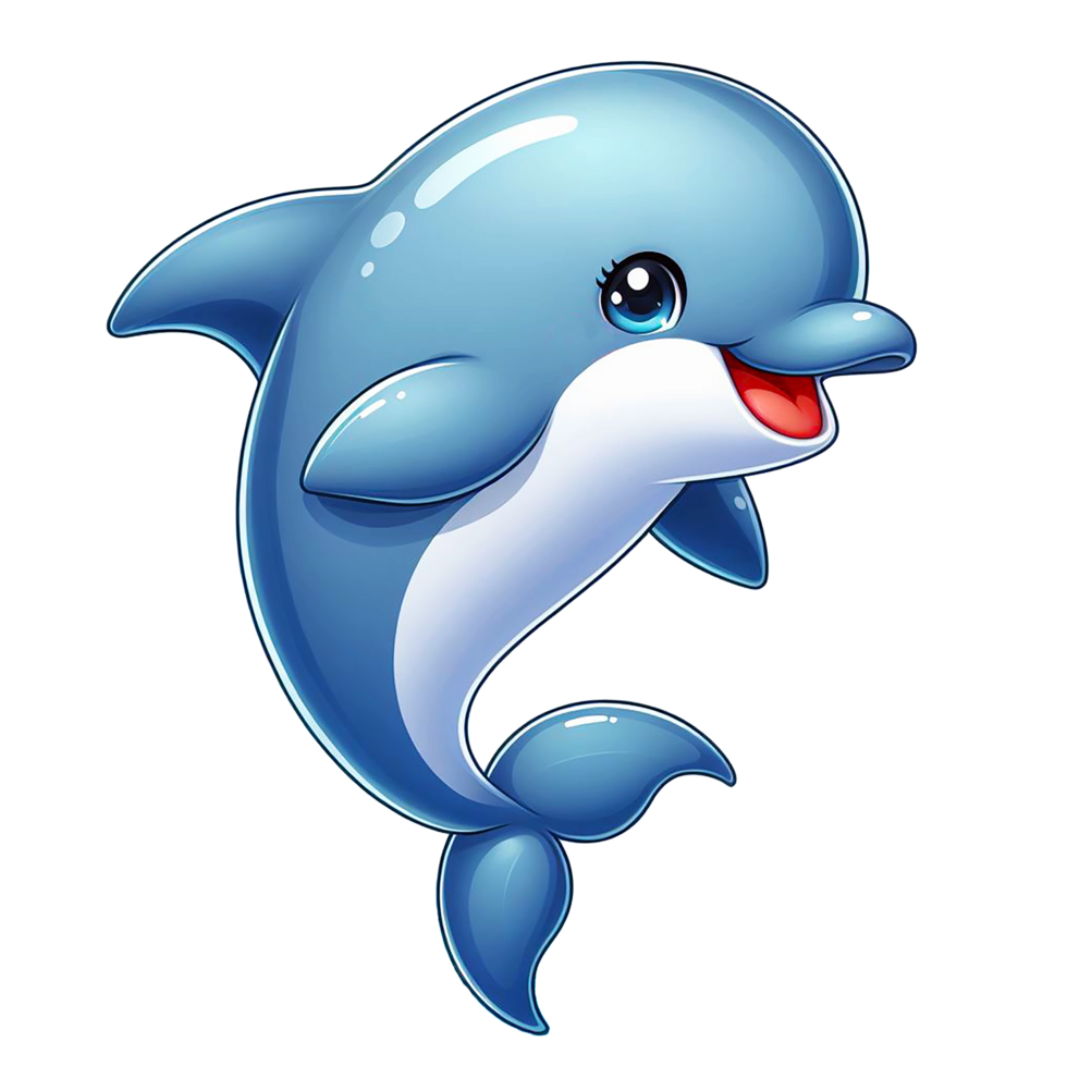 AI generated Adorable dolphin leaping in solitude against a transparent background png