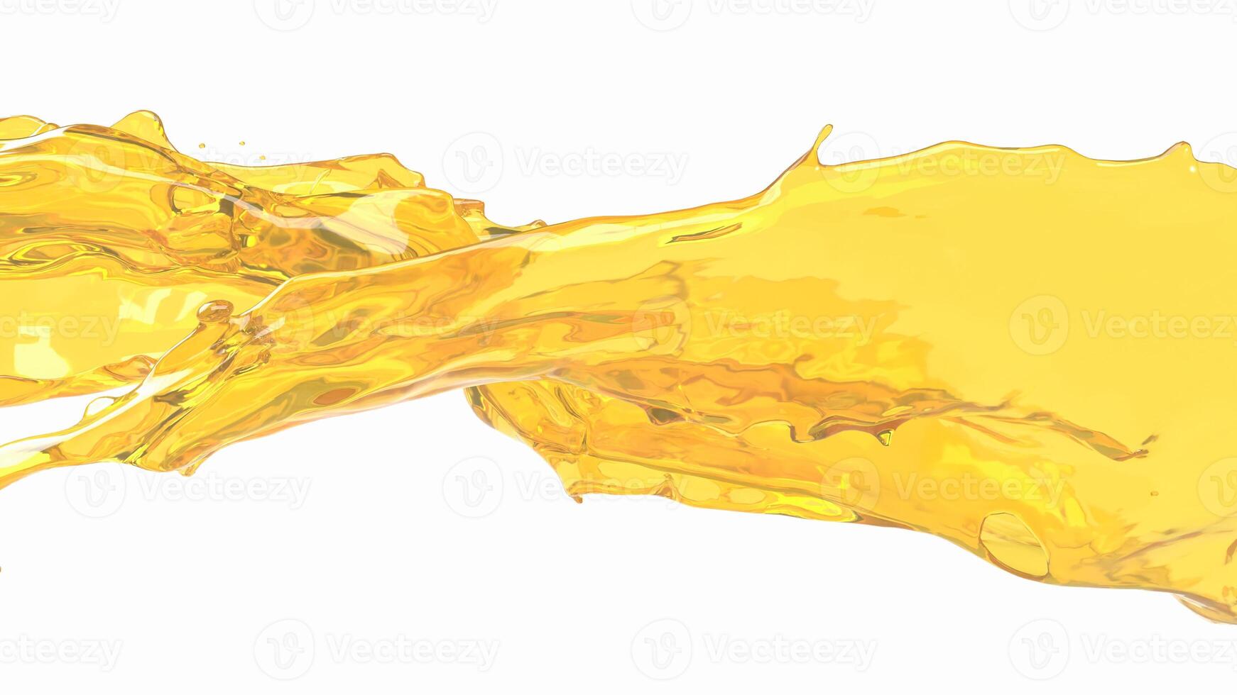 The Gold oil splash for spa or health concept 3d rendering. photo