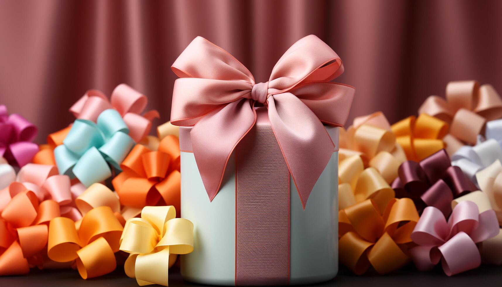 AI generated A colorful stack of gift boxes, a celebration of love generated by AI photo