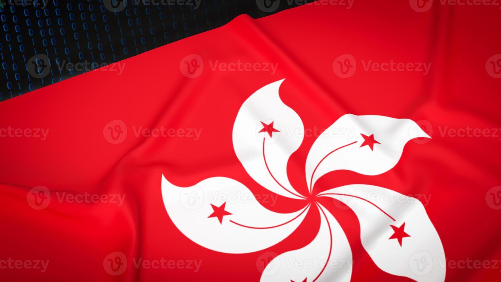 The Hong Kong flag for Business or geopolitical  concept 3d rendering. photo