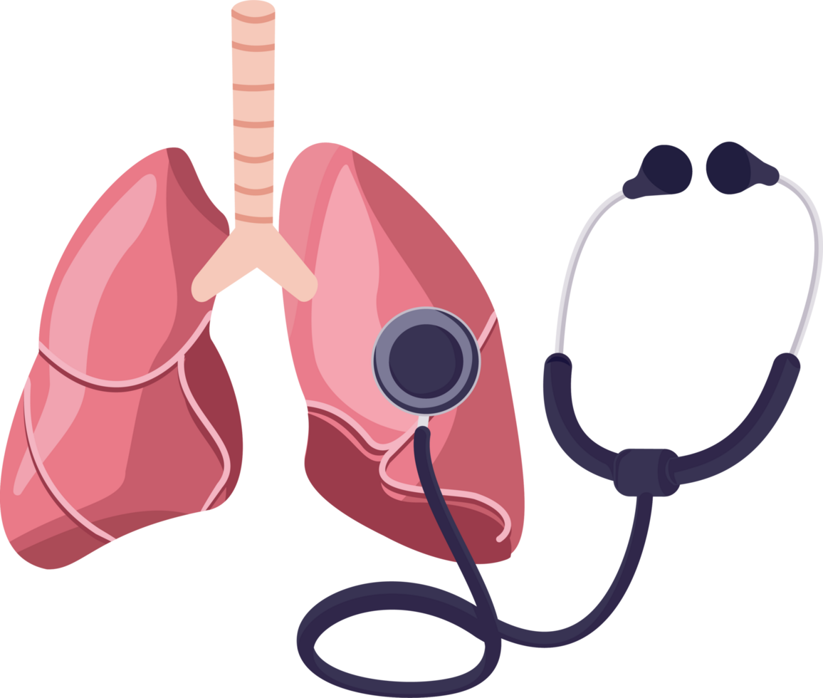 lung medical checkup with stethoscope png