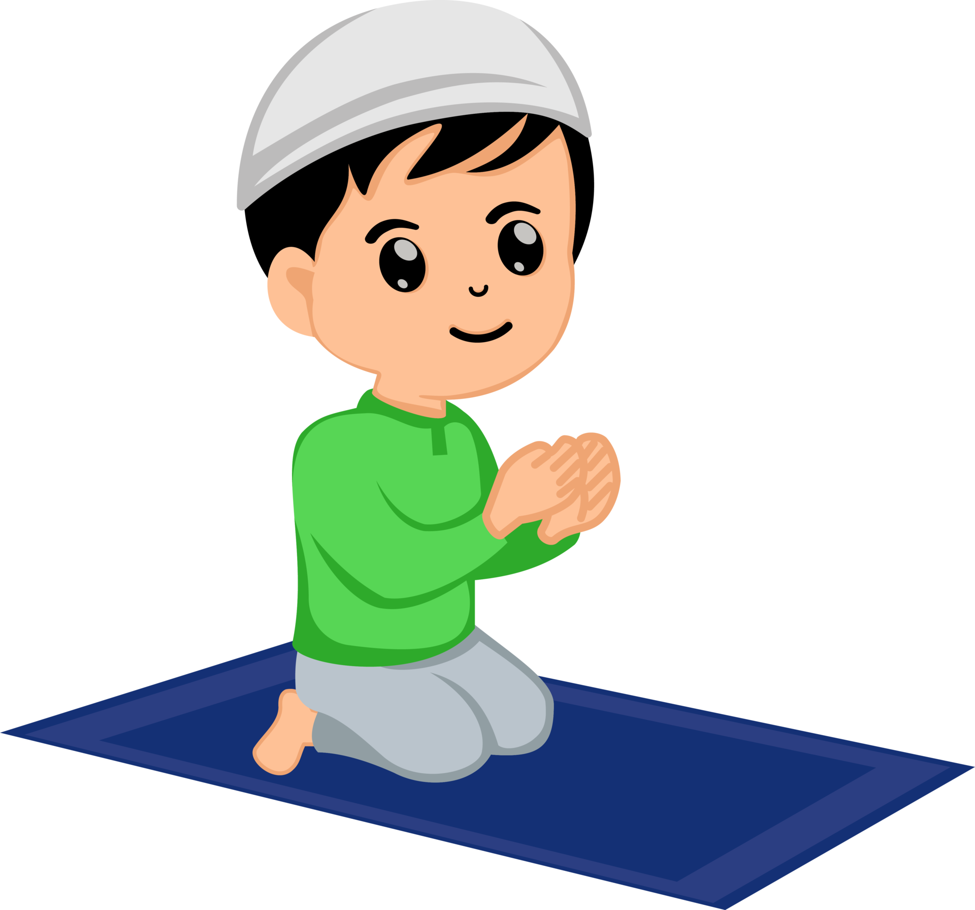 cute muslim boy sitting on the prayer rug while praying 39658871 PNG