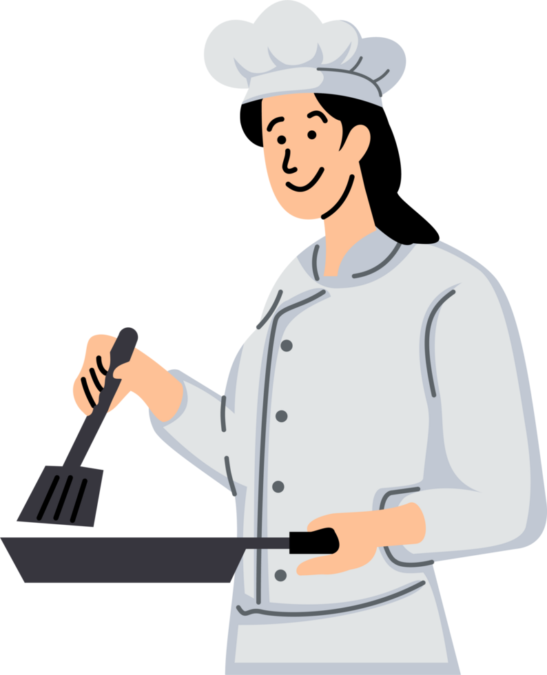 illustration design woman chef in uniform png