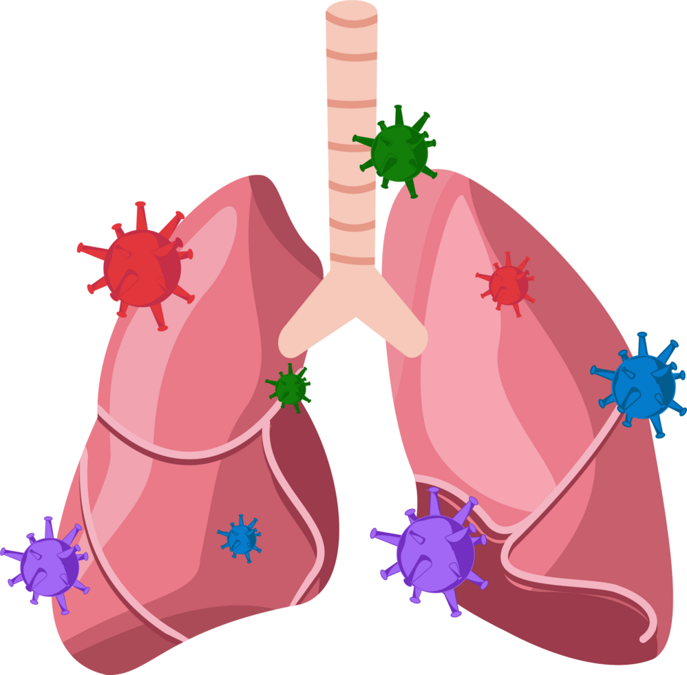 illustration pollution and virus contamination on lung png