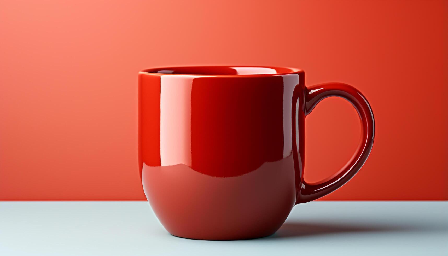 AI generated Empty coffee cup on table, hot drink brings freshness generated by AI photo