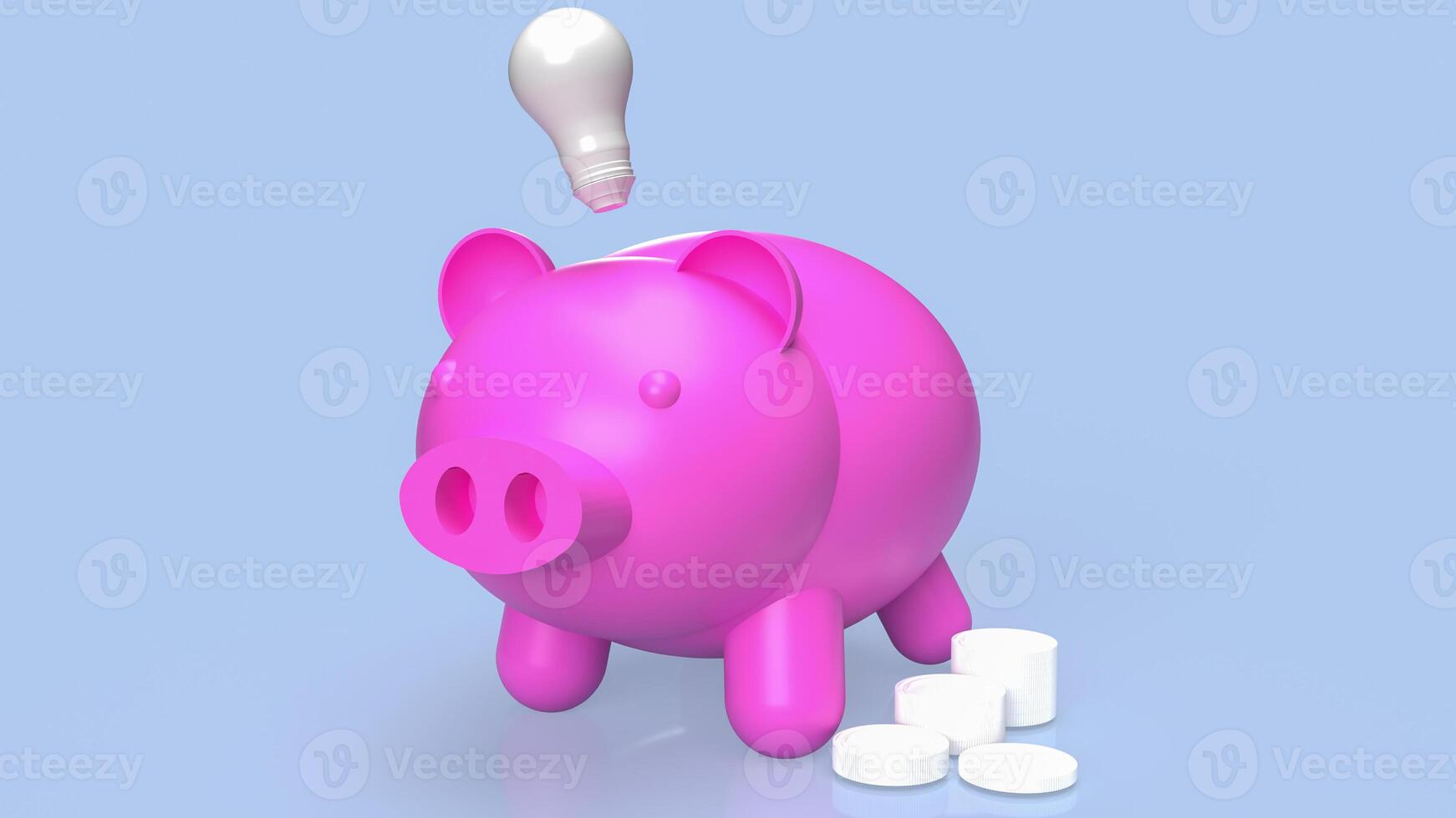 The piggy bank for saving concept 3d rendering. photo