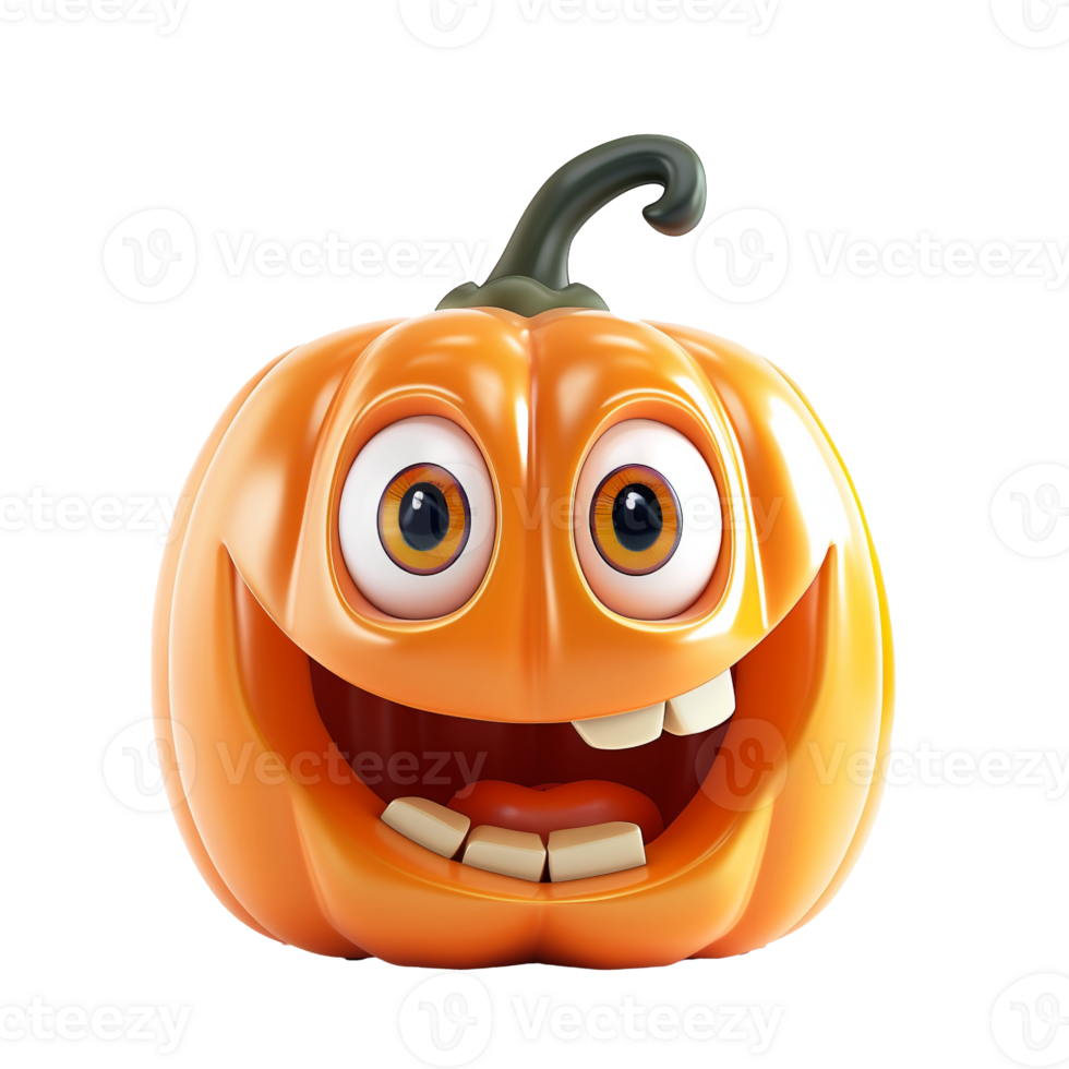 AI generated 3d illustration of a pumpkin that has a facial expression png