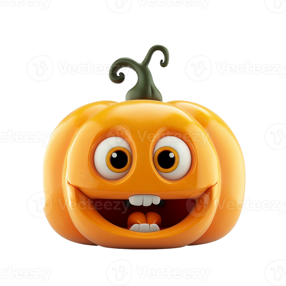 AI generated 3d illustration of a pumpkin that has a facial expression png
