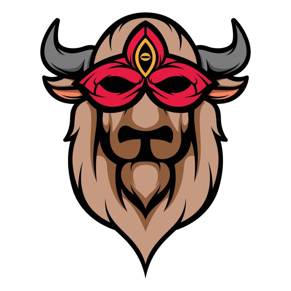 Buffalo Masked Design vector