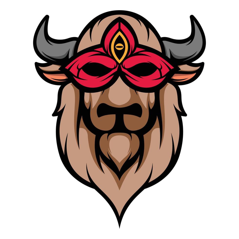 Buffalo Masked Design vector