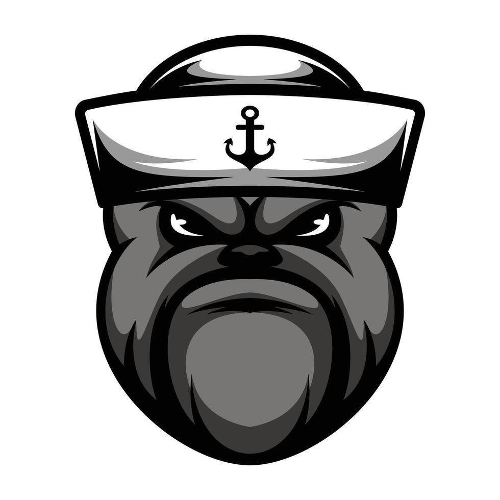 buldog marinero diseño vector