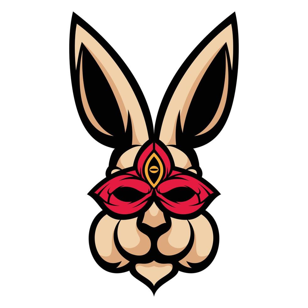 Rabbit Masked Design vector