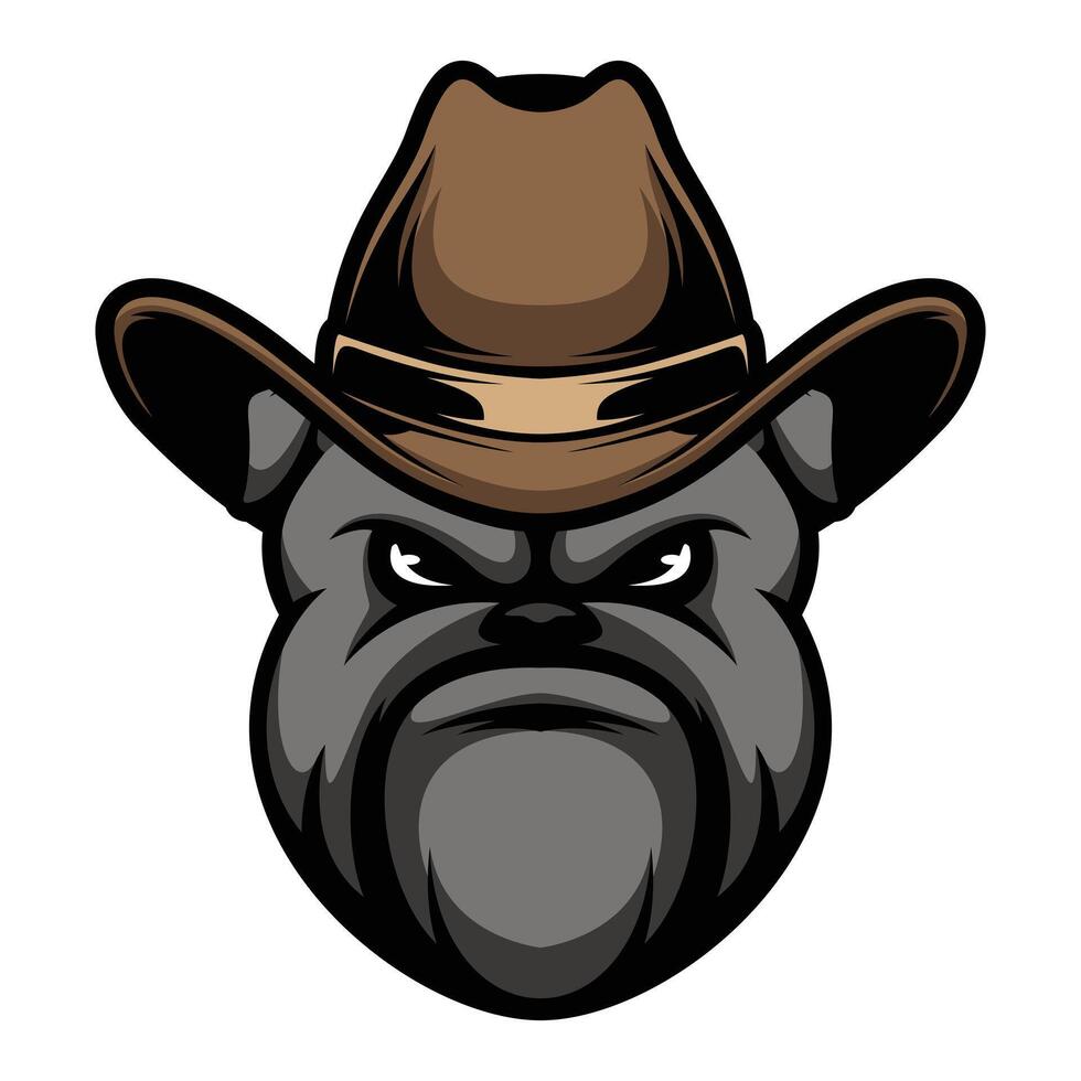 Bulldog Cowboy Design vector