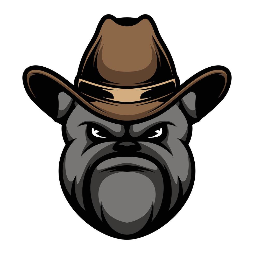 Bulldog Cowboy Design vector