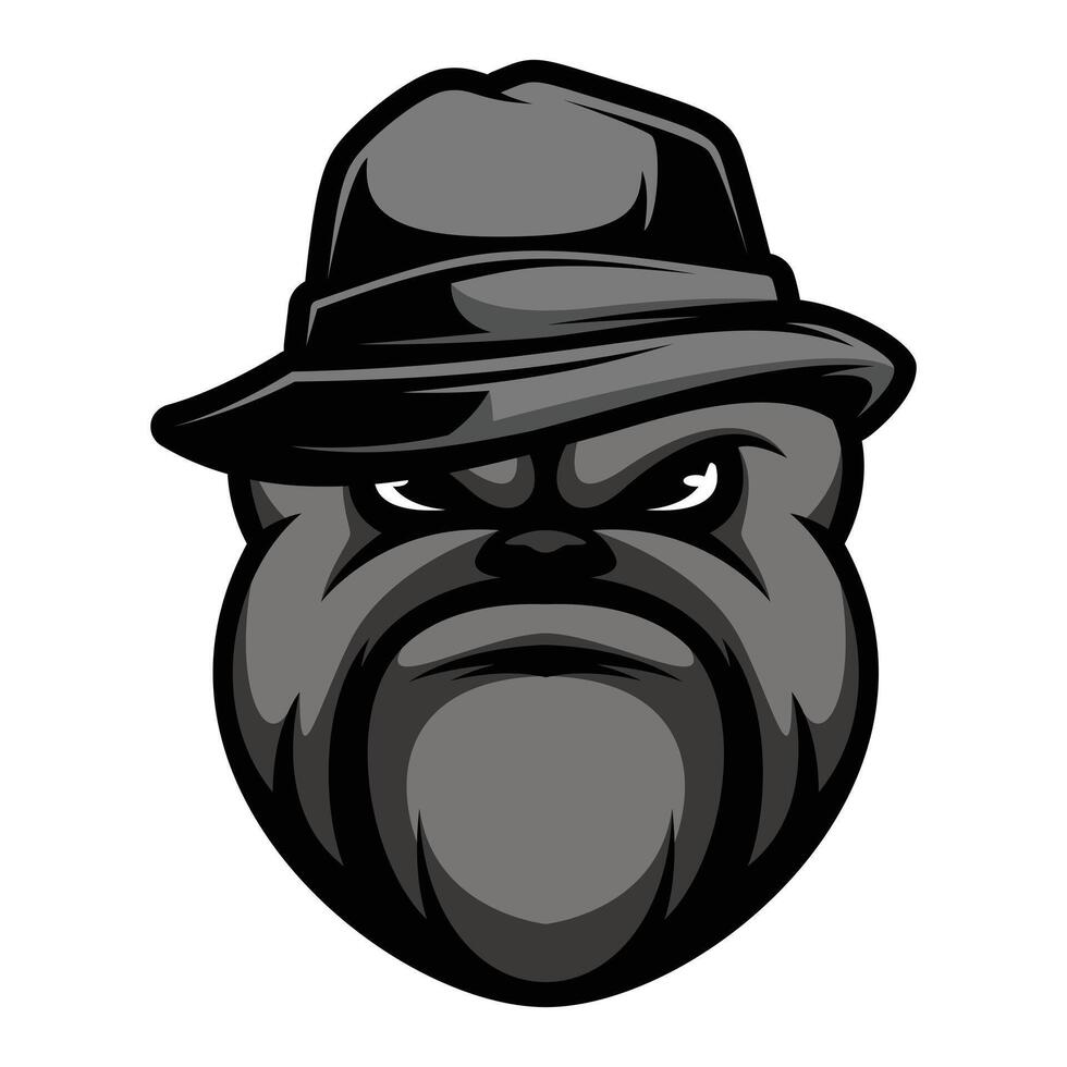 Bulldog Fedora Hat vector