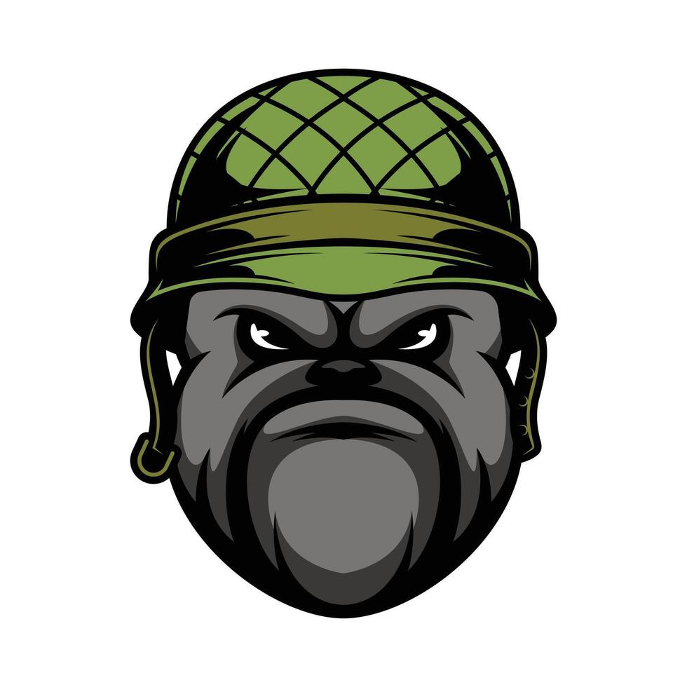 Bulldog Soldier Helmet vector