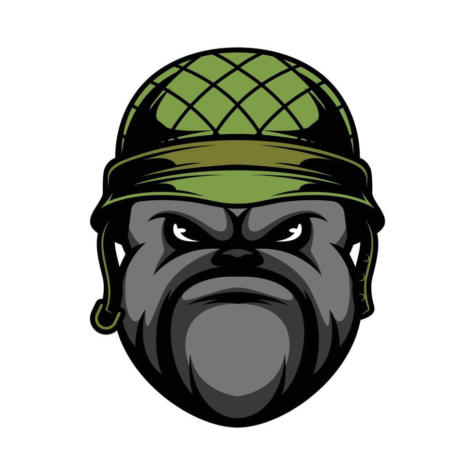 Bulldog Soldier Helmet vector