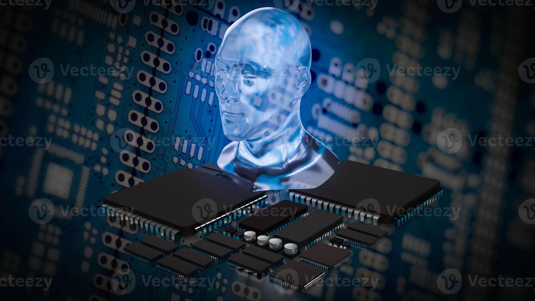 The Head Bust on pub Board background 3d rendering. photo