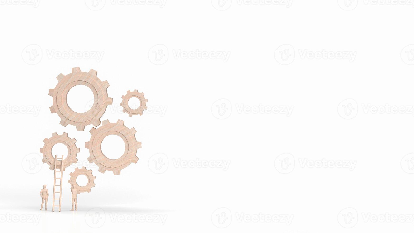 The Gear group and Man Figure for Business concept 3d rendering. photo