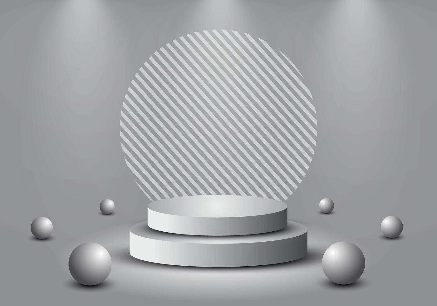 3d cylinder pedestal podium with background. Geometric platform abstract vector rendering. Product display presentation.