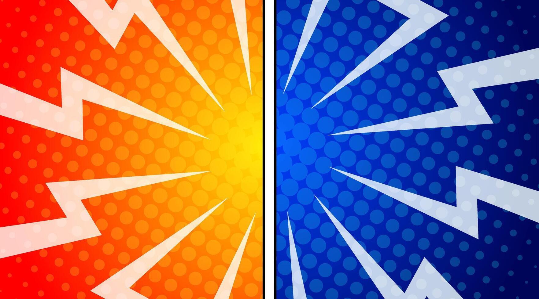 Versus against background in flat comic style design with halftones. Vector illustration