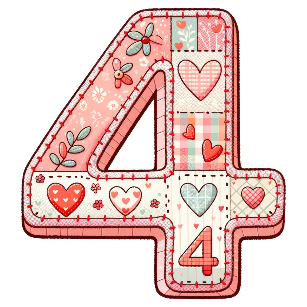 AI generated Patchwork Heart Design Number Four. png