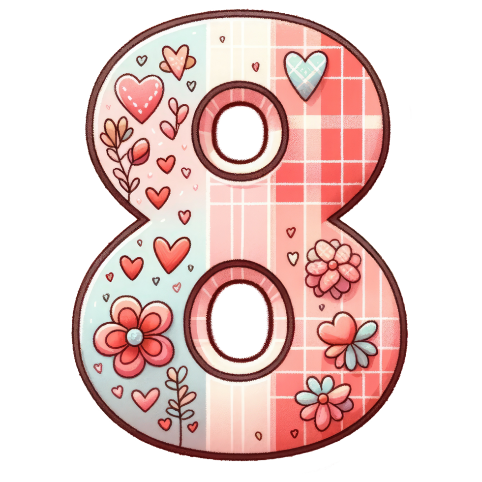 AI generated Patchwork Heart Design Number Eight. png