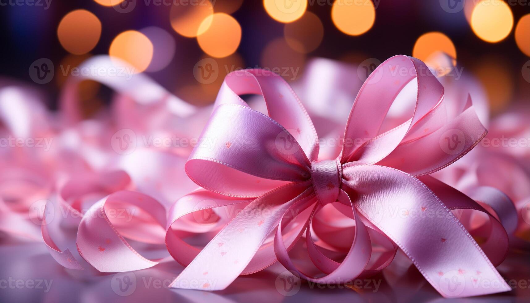 AI generated Romantic gift box with shiny pink decoration illuminates celebration generated by AI photo