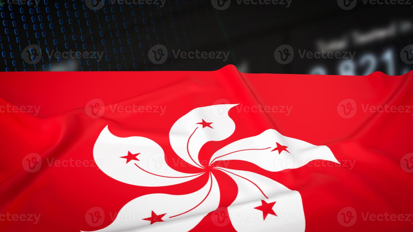 el hong kong bandera para negocio o geopolítico concepto 3d representación. foto