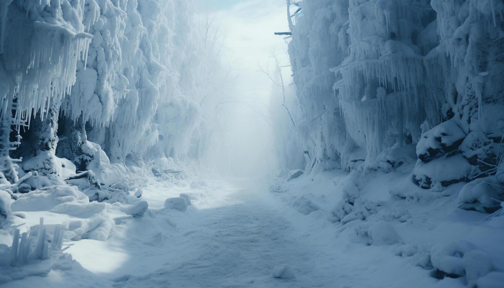 ai generado invierno aventuras glacial montañas, congelado paisajes, y extremo terreno generado por ai foto