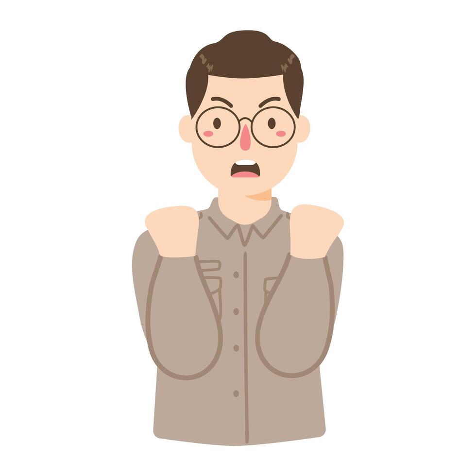 angry man with hand gesture vector