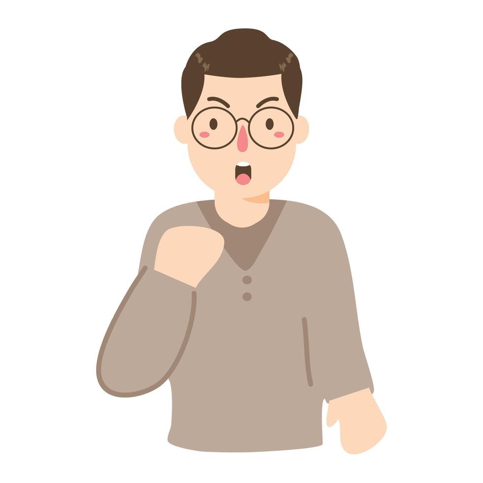Angry Male Character Annoyed Man vector