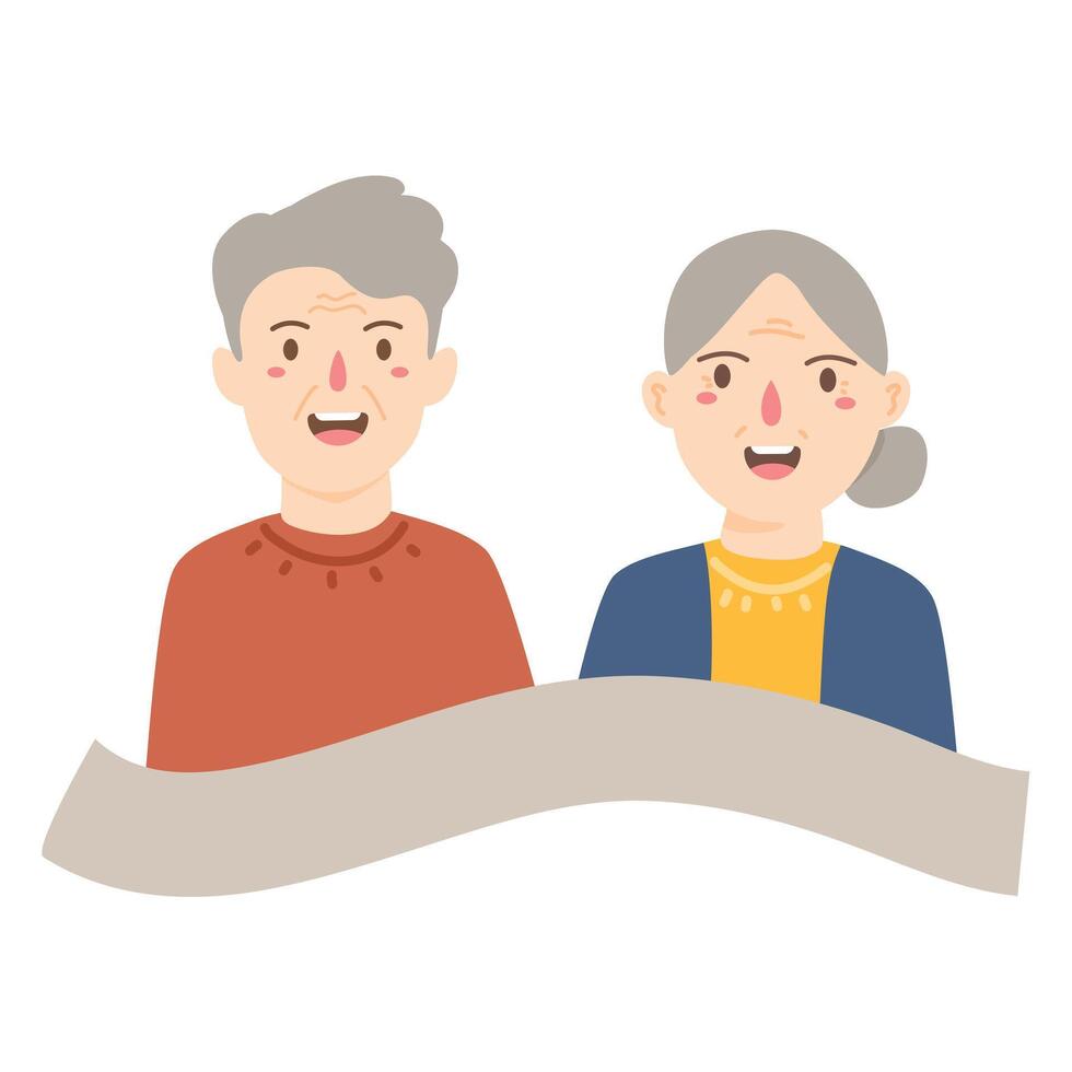 grandparents day with senior couple illustration vector