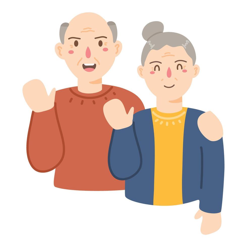 abuelos día ilustración con más viejo Pareja vector