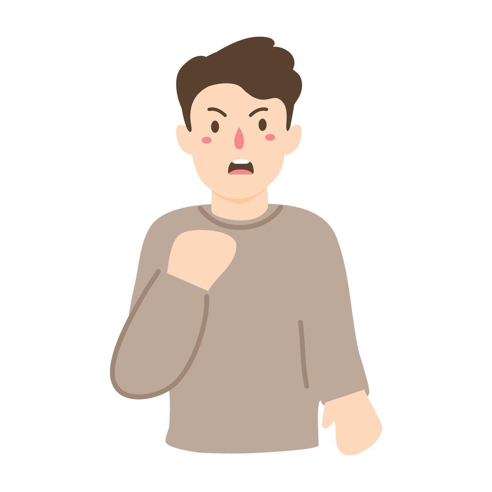 man with a confused mind flat illustration vector